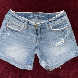 American Eagle Outfitters Women's Blue Denim Shorts 4 vintage lace waist